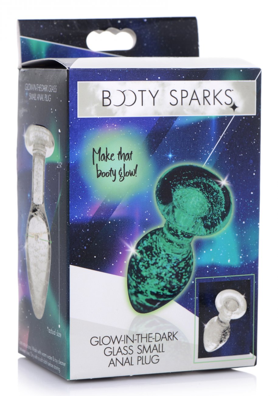 Glow-In-The-Dark Glass Anal Plug - Small - image 2