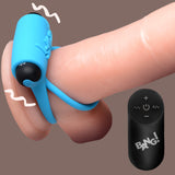 Bang! Remote Control 28X Vibrating Cock Ring with Bullet — Black - BNG-AG572-BLK