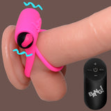 Bang! Remote Control 28X Vibrating Cock Ring with Bullet — Black - BNG-AG572-BLK