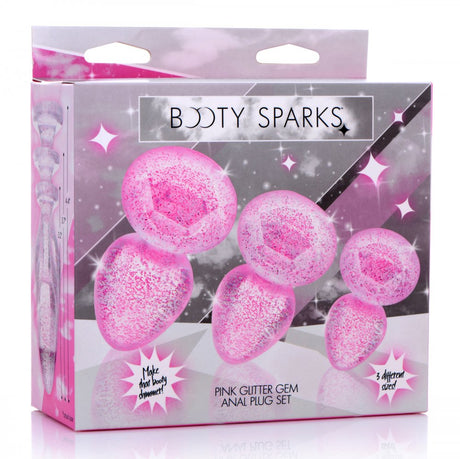 Glitter Gem Anal Plug Set - Pink - image 5