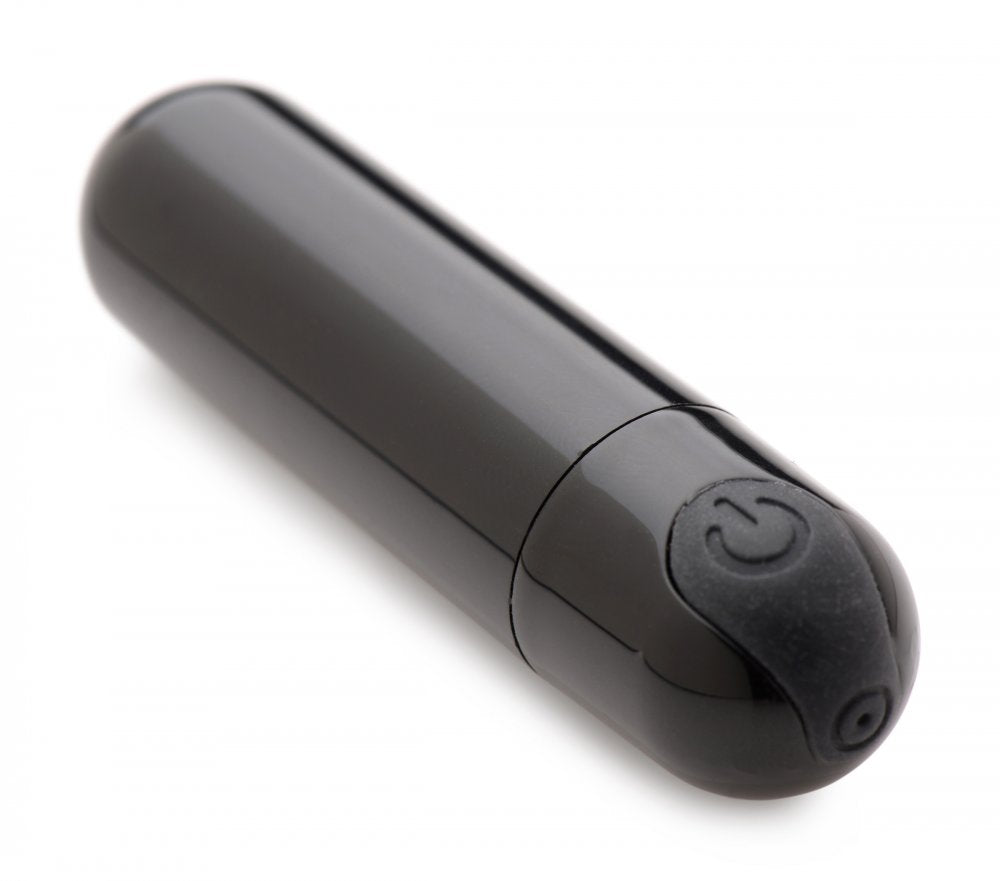 10X Rechargeable Vibrating Metallic Bullet - Black - image 5