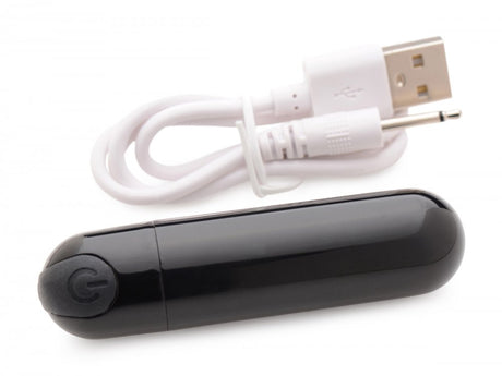 10X Rechargeable Vibrating Metallic Bullet - Black - image 6