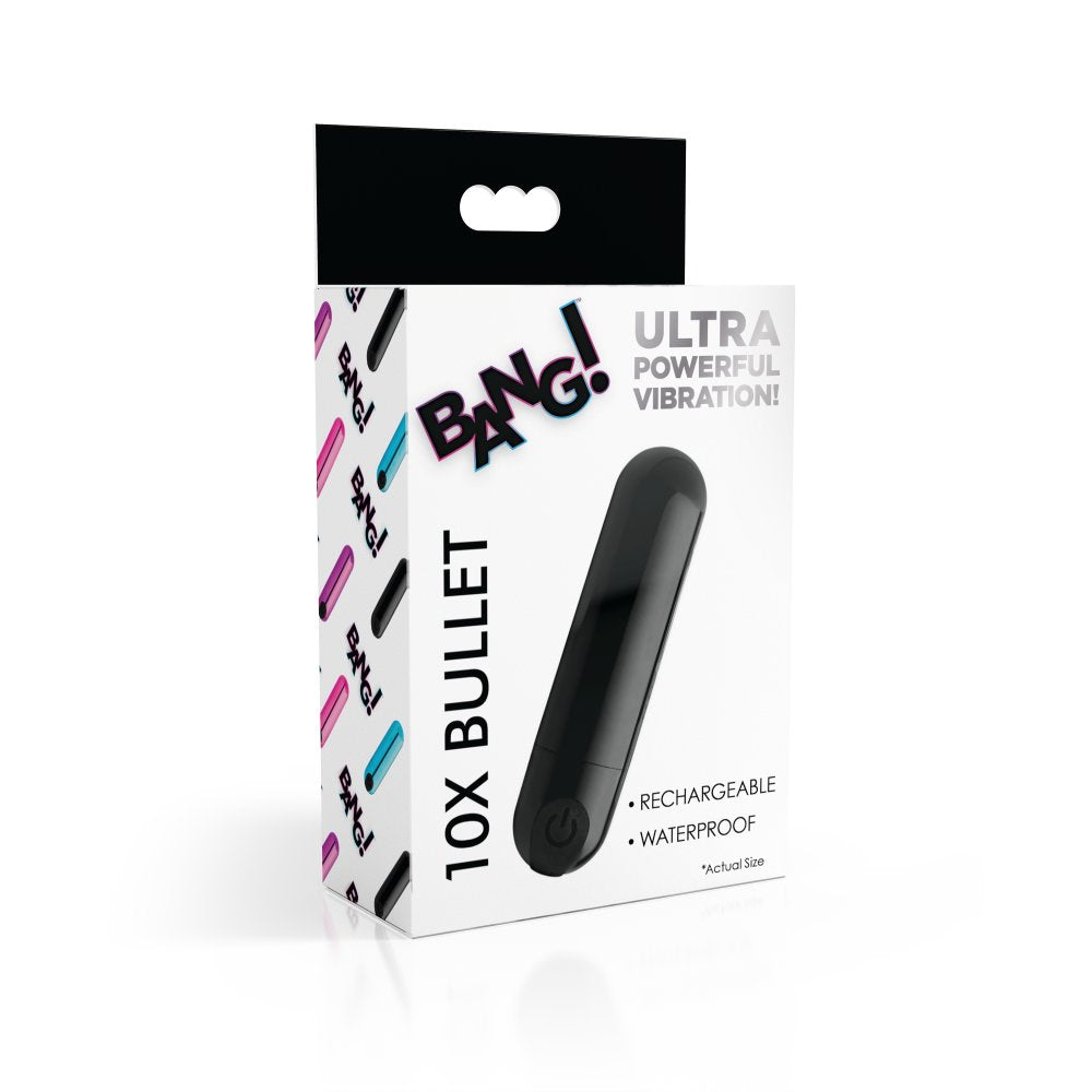 10X Rechargeable Vibrating Metallic Bullet - Black - image 7