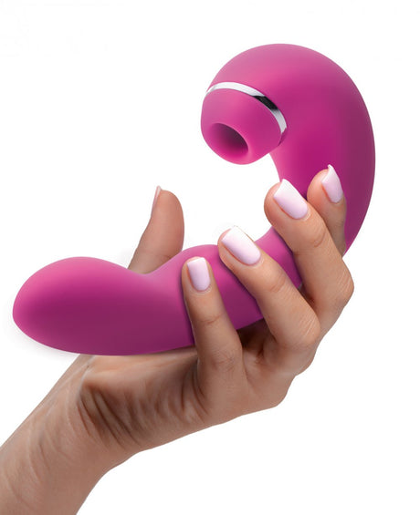 Shegasm 5 Star 10X Tapping G-Spot Silicone Vibrator with Suction - Pink - image 2