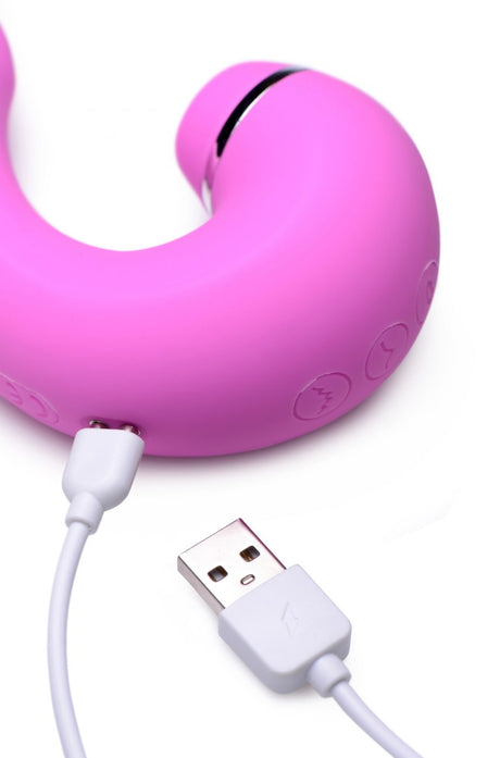 Shegasm 5 Star 10X Tapping G-Spot Silicone Vibrator with Suction - Pink - image 6