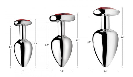 Red Heart Gem Anal Plug Set - image 4