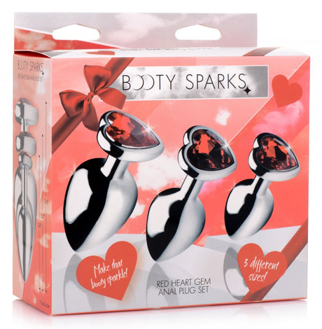 Red Heart Gem Anal Plug Set - image 5