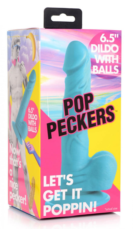 6.5 Inch Dildo with Balls - Blue - image 8
