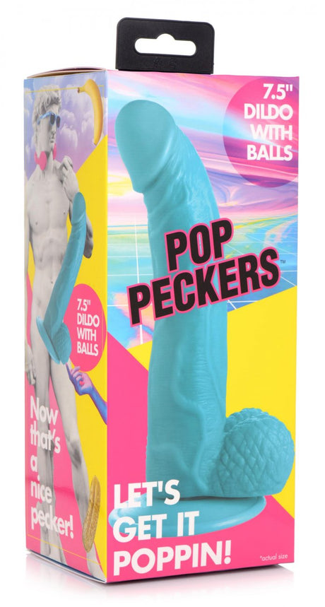 7.5 Inch Dildo with Balls - Blue - image 8