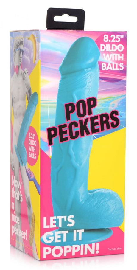8.25 Inch Dildo with Balls - Blue - image 8