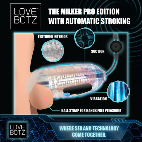 LoveBotz Milker Pro Edition — Automatic Stroking & Suction - 848518045072