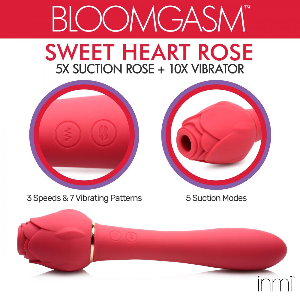 Bloomgasm Sweet Heart Rose Clit Suction Vibrator - image 3