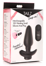 Interchangeable 10X Vibrating Silicone Anal Plug with Remote - Small - image 4