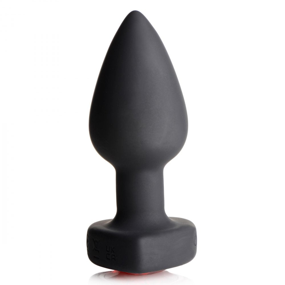 28X Vibrating Silicone Red Heart Anal Plug - Small - image 5