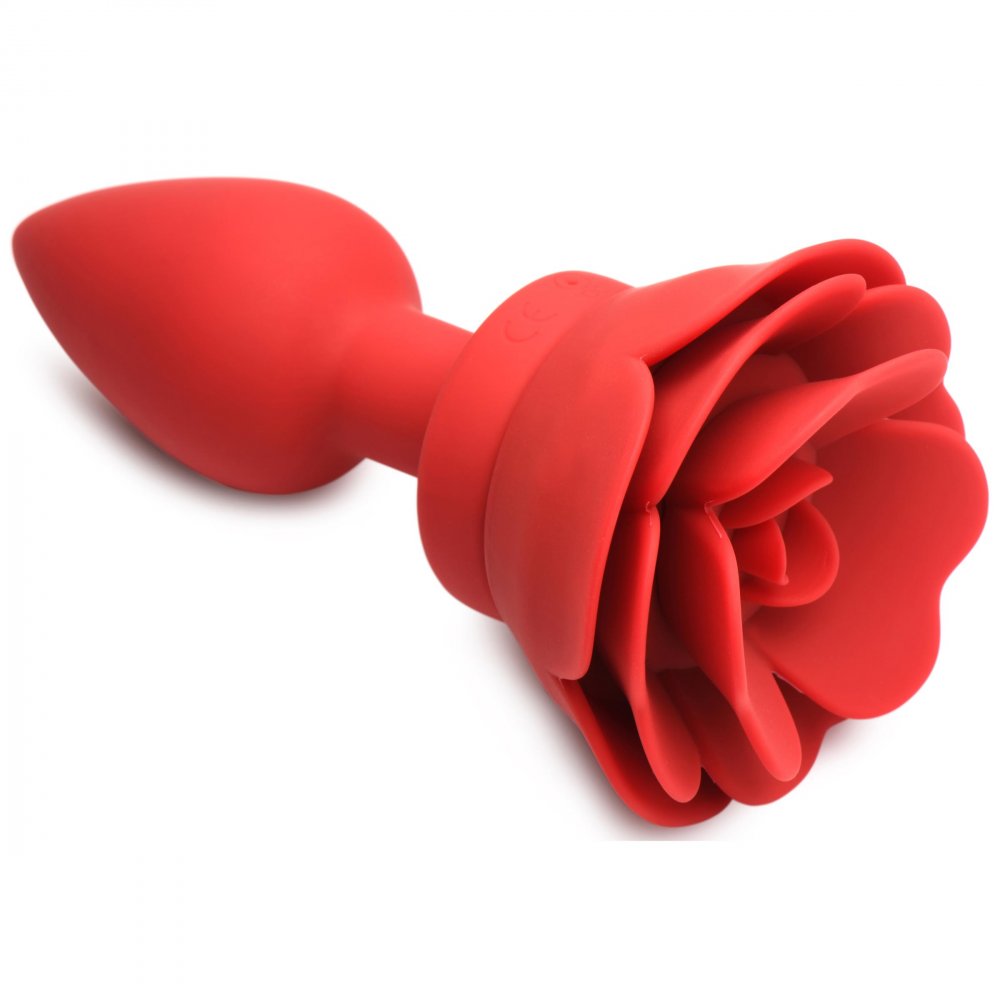 28X Silicone Vibrating Rose Anal Plug with Remote - Medium - image 2