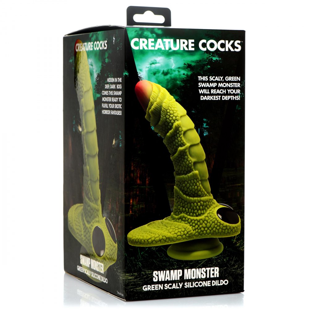 Swamp Monster Green Scaly Silicone Dildo - image 8