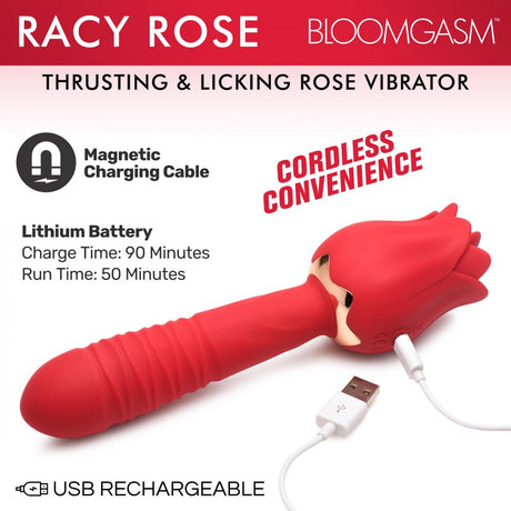 Racy Rose Thrusting and Licking Rose Vibrator - image 5