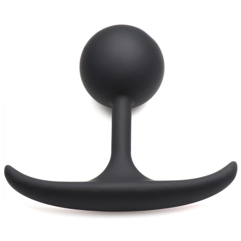 Premium Silicone Round Weighted Anal Plug - Medium - image 2