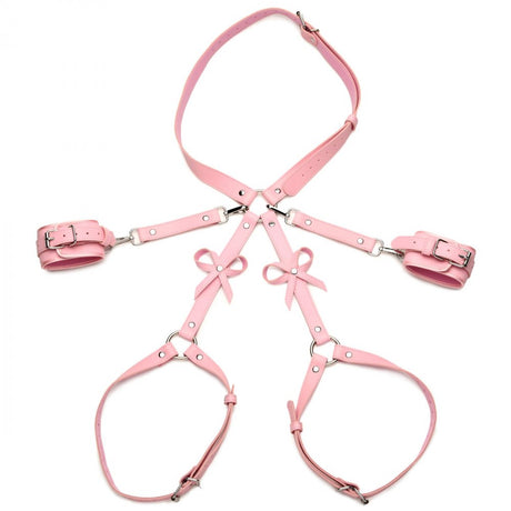 Pink Bondage Thigh Harness with Bows - M/L - image 6