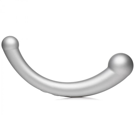 10X Vibra-Crescent Vibrating Silicone Dual-Ended Dildo - Silver - image 3