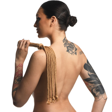 Master Series Swashbuckler Rope Flogger — 25in Ivory, 6-Tail - 848518051332