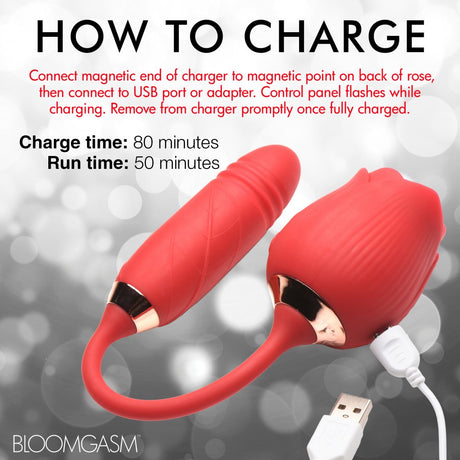 10X Romping Rose Suction and Thrusting Vibrator - image 11