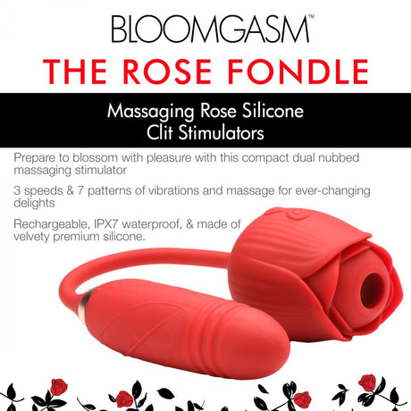 10X Romping Rose Suction and Thrusting Vibrator - image 2