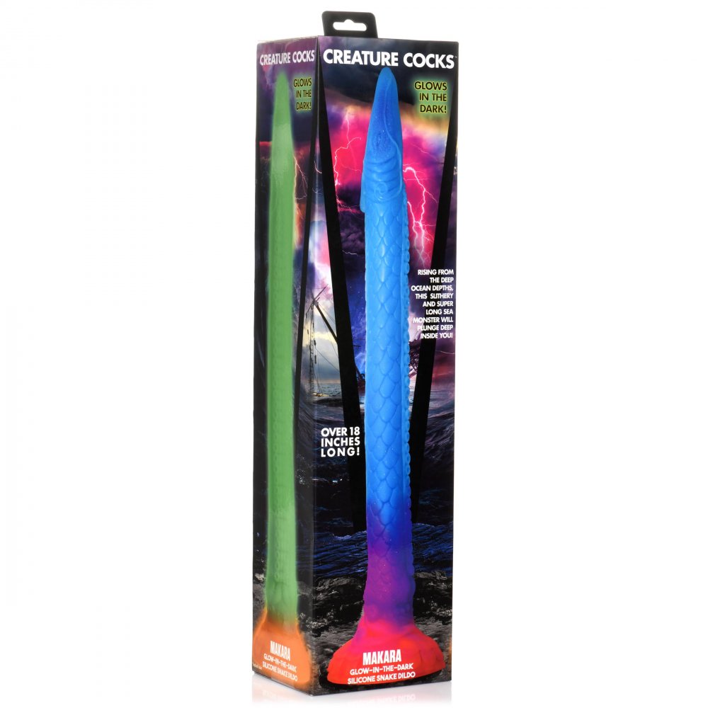 Makara Glow-in-the-Dark Silicone Snake Dildo - image 6