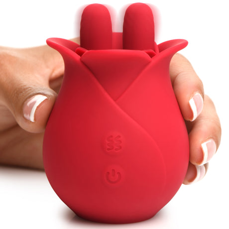 Bloomgasm 10-Pack Rose Massaging Clit Stimulators — Silicone, Red, Rechargeable - 848518051677