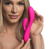 Bang! 10X Flexible Silicone Rabbit Vibrator — Pink, Dual Motor - 848518052094