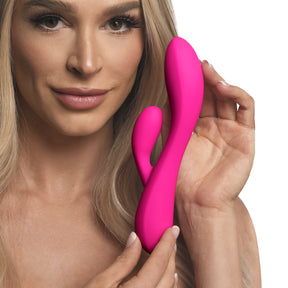 Bang! 10X Flexible Silicone Rabbit Vibrator — Pink, Dual Motor - 848518052094
