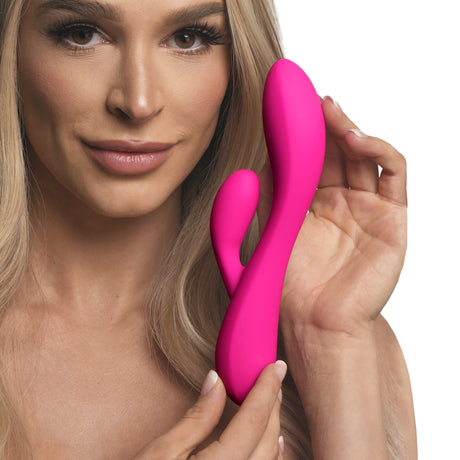 Bang! 10X Flexible Silicone Rabbit Vibrator — Pink, Dual Motor - 848518052094