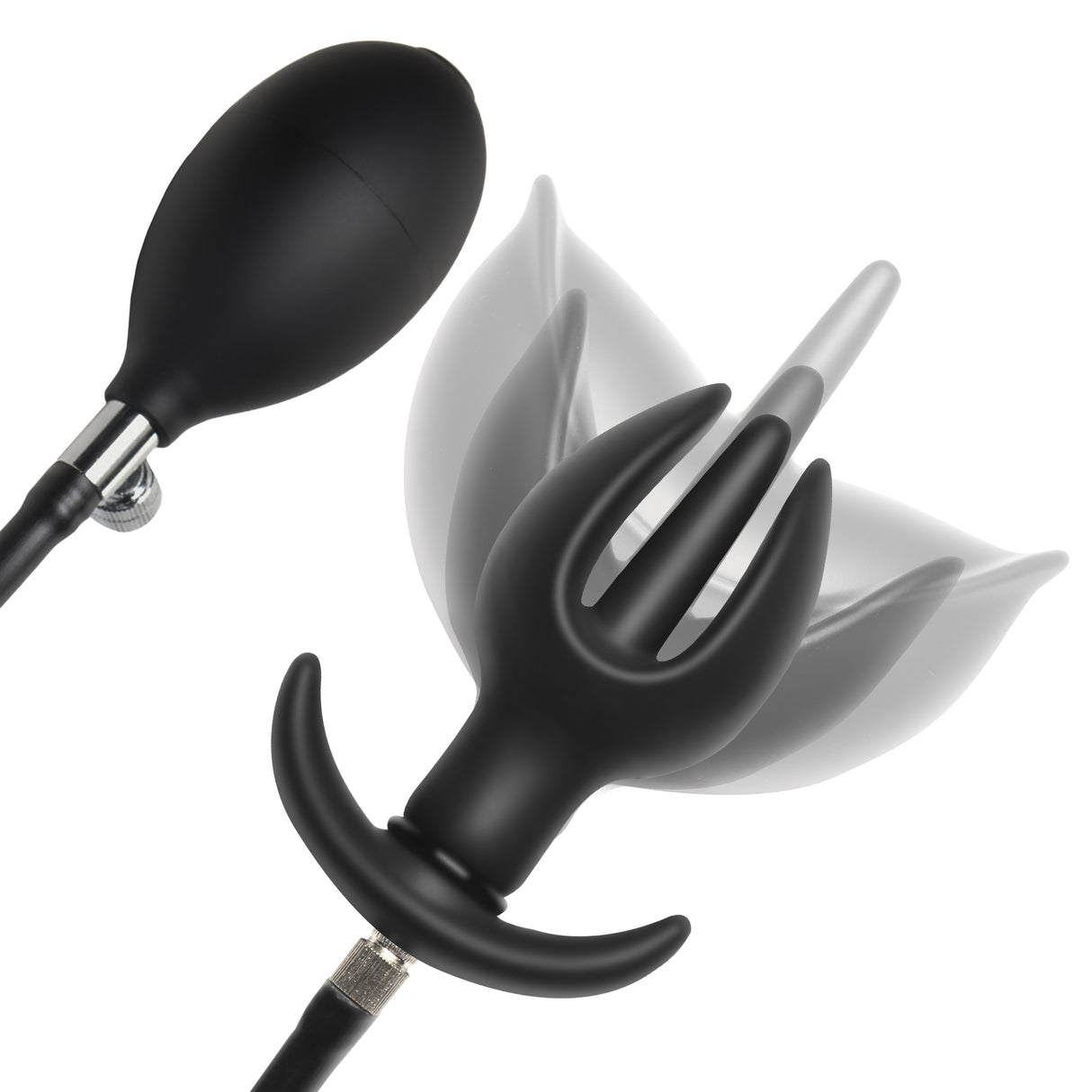 Master Series Inflatable Silicone Anchor Anal Plug — Black - 848518052353