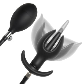 Master Series Inflatable Silicone Anchor Anal Plug — Black - 848518052353