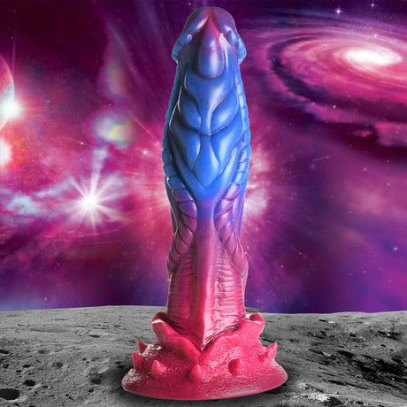 Creature Cocks Intruder Alien Silicone Dildo — 9 in, Purple/Blue/Pink - CC-AH225
