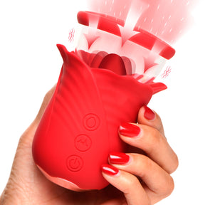 Bloomgasm Lily Lover Clitoral Stimulator — Suction & Vibration, Red - INM-AH231