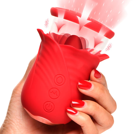 Bloomgasm Lily Lover Clitoral Stimulator — Suction & Vibration, Red - INM-AH231