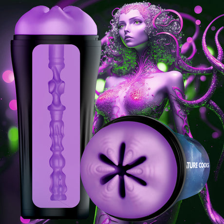 Creature Cocks Wormhole Alien Stroker — Purple TPE Masturbator - CC-AH240-PUR