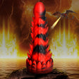 Creature Cocks Demon Rising Scaly Dragon Silicone Dildo, Red & Black, 8 in - 848518052995