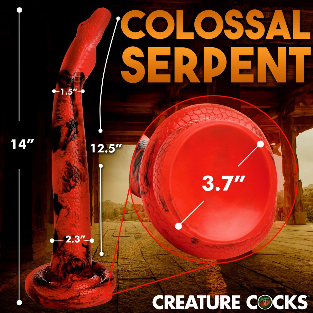 King Cobra Silicone Dildo - 14 Inch - image 3