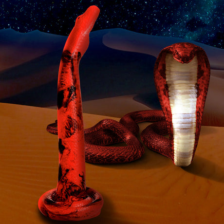 Creature Cocks King Cobra Silicone Dildo — 18 Inch, Red/Black - 848518053091