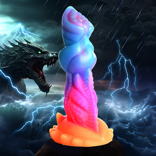 Creature Cocks Aqua-Cock Glow-In-The-Dark Silicone Dildo, 7.6 in - CC-AH291