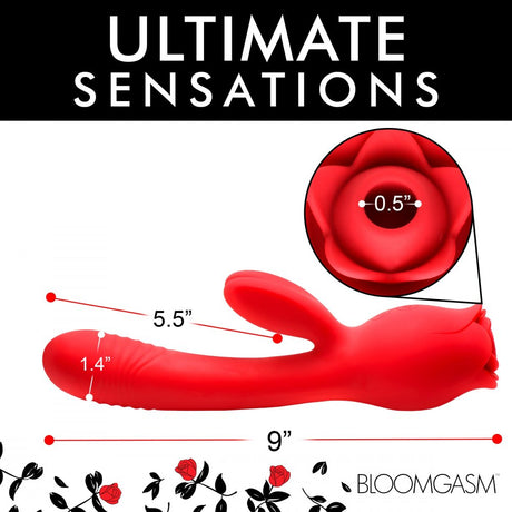 Blooming Bunny Sucking and Thrusting Silicone Rabbit Vibrator - image 3