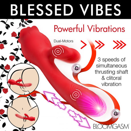 Blooming Bunny Sucking and Thrusting Silicone Rabbit Vibrator - image 7