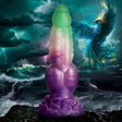 Creature Cocks Aqua Phoenix Silicone Dildo — Green & Purple, 8.6in - 848518053725