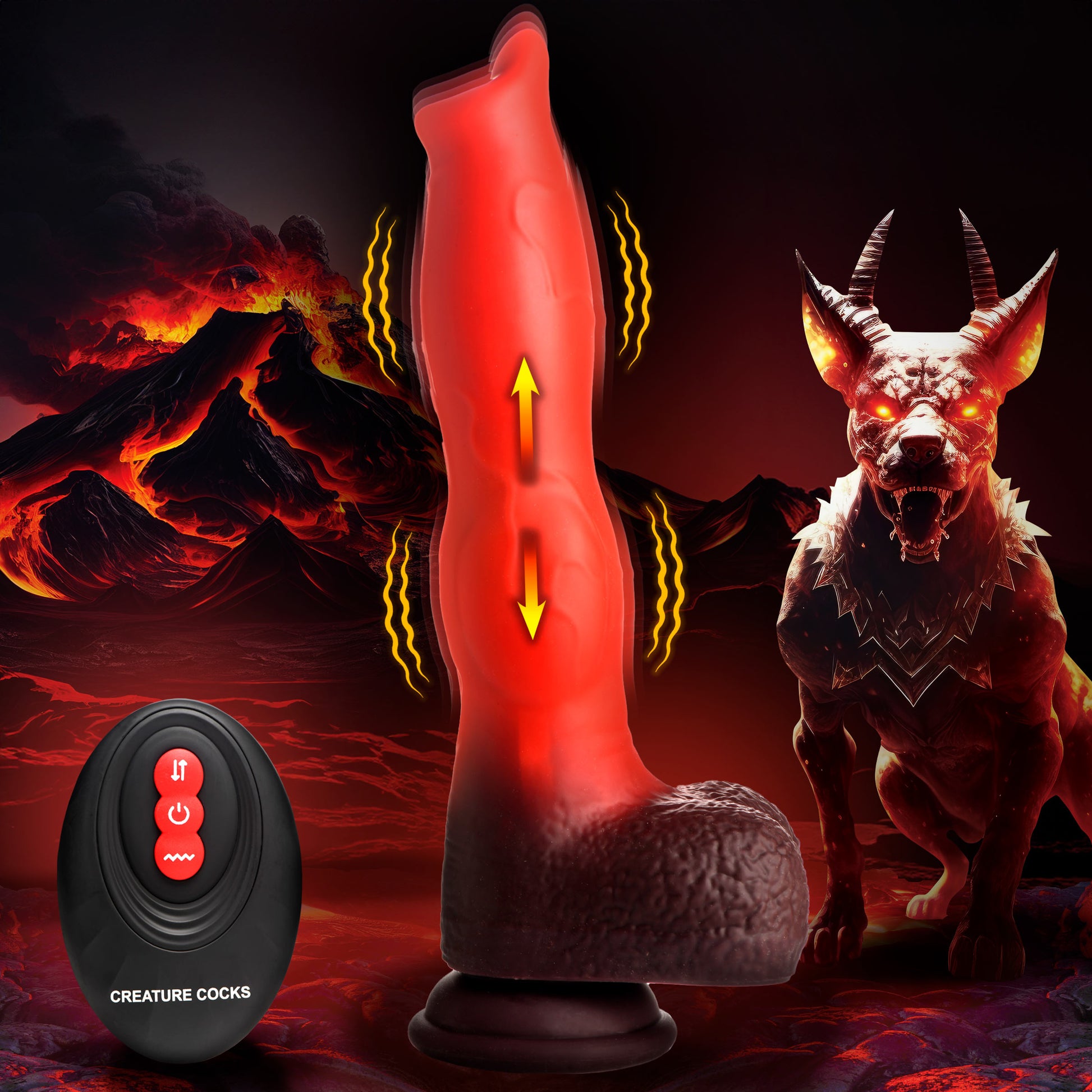 Ramming Hound Thrusting & Vibrating Silicone Dildo by Creature Cocks