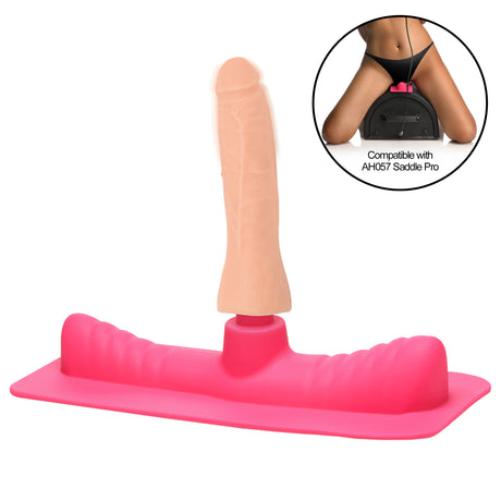 LoveBotz Saddle Adapter with Vac-U-Lock Dildo, 7.25in, Light Pink - 848518053367