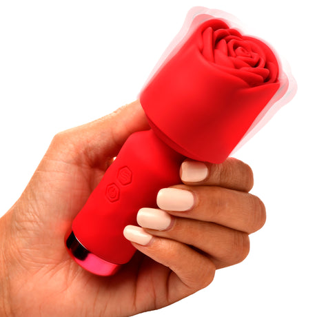 Bloomgasm Pleasure Rose Petite Mini Silicone Wand (Red) - INM-AH339