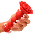 Bloomgasm 10X Rose Vibrating & Rotating Silicone Anal Beads — 6" Insertable - 848518053954
