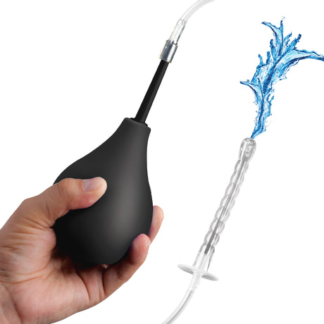 CleanStream Enema Bulb Kit with 23.5 in Tubing, Black/Clear - CS-AH349